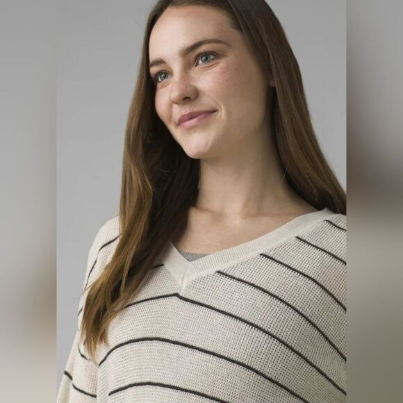 Prana Milani V-Neck Sweater Oatmeal - Picture 1 of 8